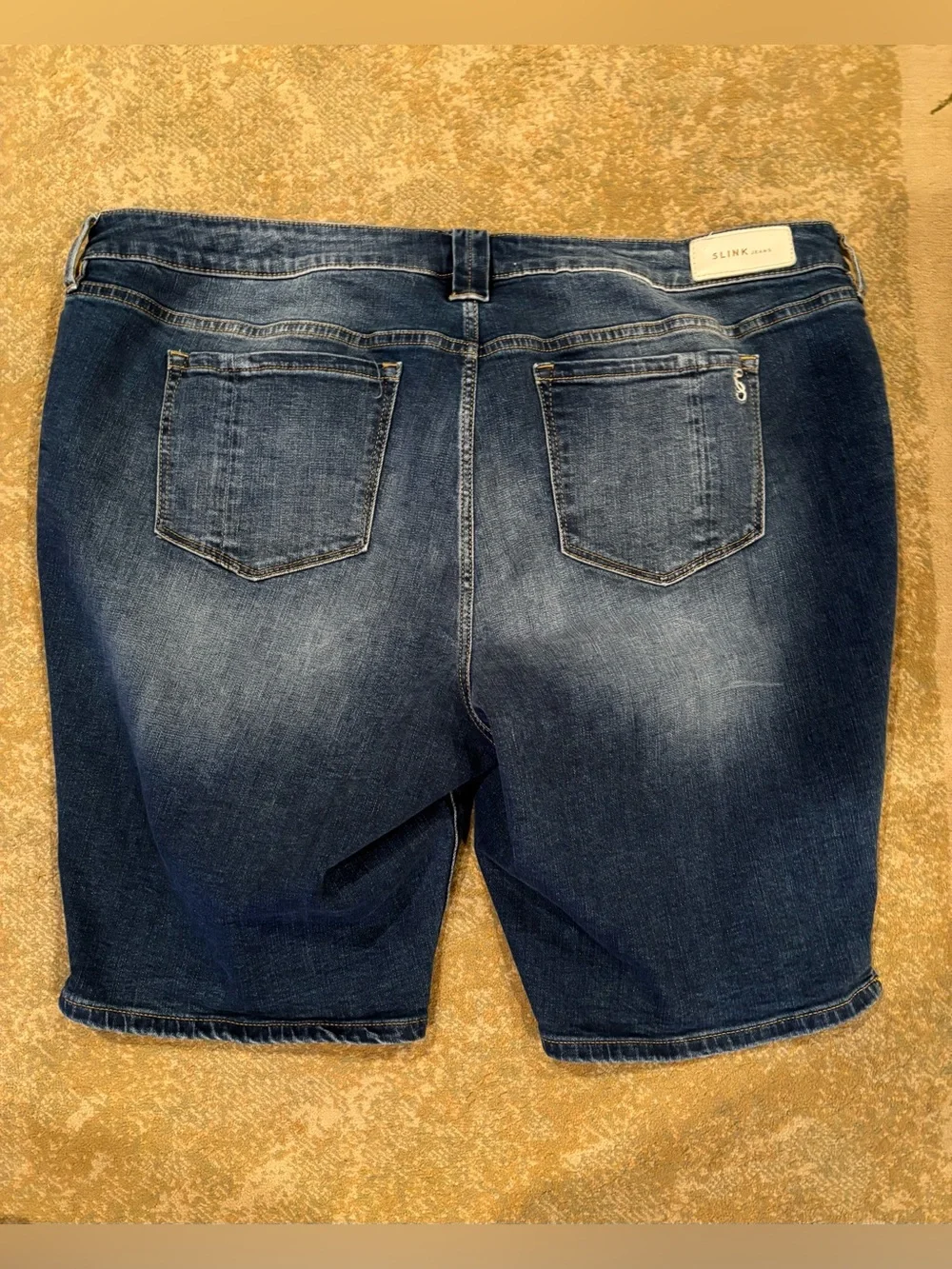 SLINK Jeans Curvy Bermuda Shorts Womens 22 Plus Size Stretch Denim Blue
